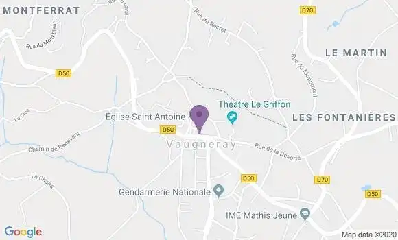 Localisation Crédit Agricole Agence de Vaugneray