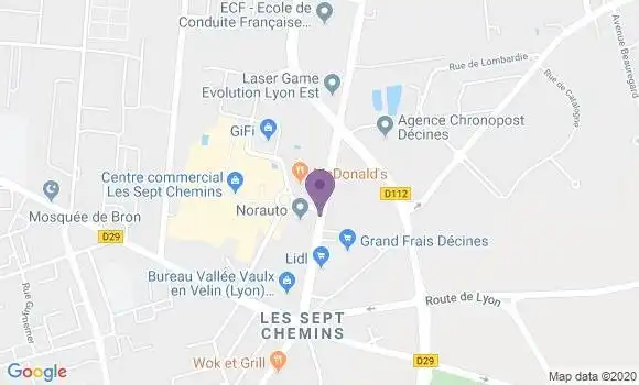 Localisation Crédit Agricole Agence de Vaulx en Velin 7 Chemins
