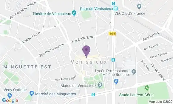 Localisation Crédit Agricole Agence de Vénissieux