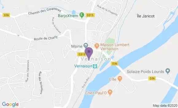 Localisation Crédit Agricole Agence de Vernaison
