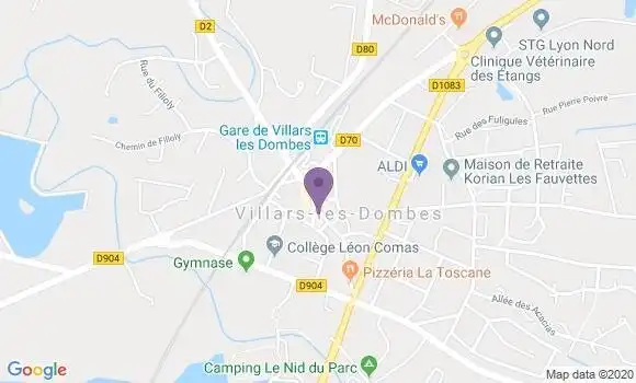 Localisation Crédit Agricole Agence de Villars les Dombes
