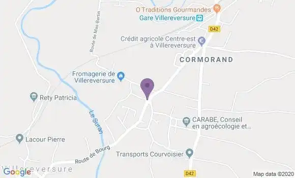 Localisation Crédit Agricole Agence de Villereversure