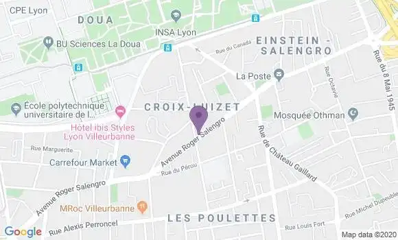 Localisation Crédit Agricole Agence de Villeurbanne Croix Luizet