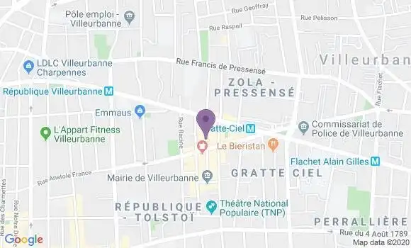 Localisation Crédit Agricole Agence de Villeurbanne Gratte Ciel