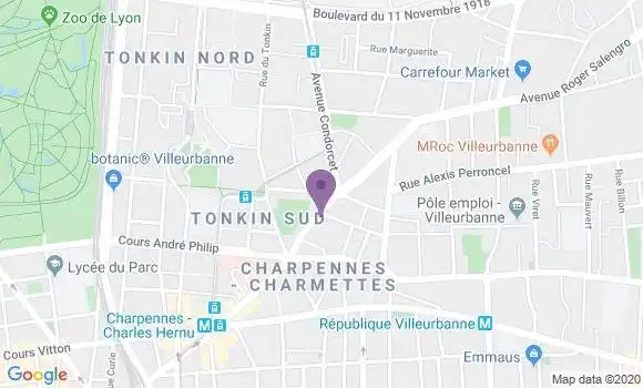 Localisation Crédit Agricole Agence de Villeurbanne Wilson