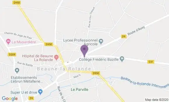 Localisation Crédit Agricole Agence de Beaune la Rolande