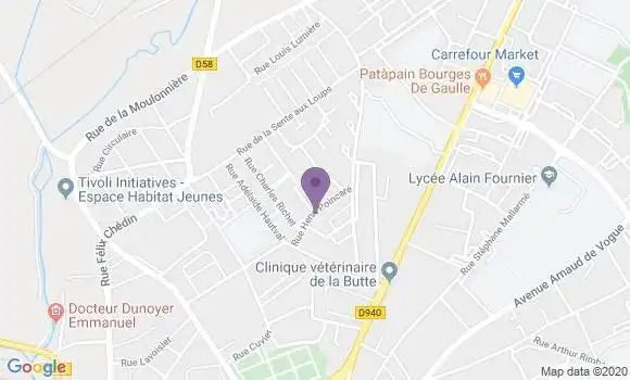 Localisation Crédit Agricole Agence de Bourges Poincaré
