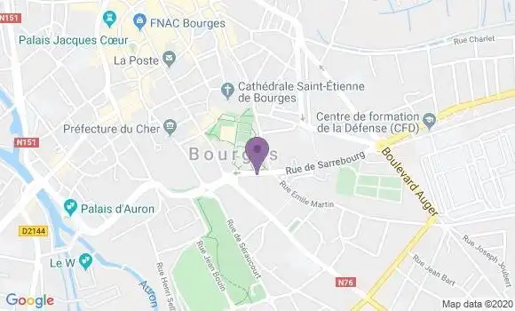 Localisation Crédit Agricole Agence de Bourges Marronniers