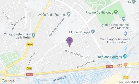 Localisation Crédit Agricole Agence de Bourges Turly
