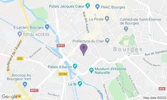Localisation Crédit Agricole Agence de Bourges Val d