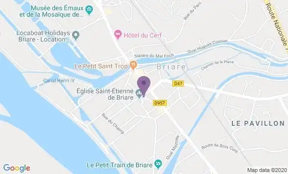 Localisation Crédit Agricole Agence de Briare