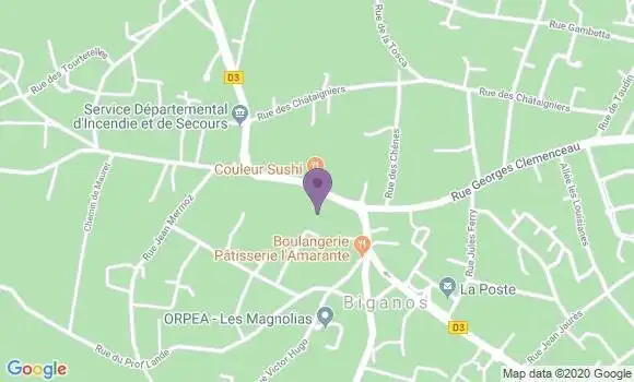 Localisation LCL Agence de Biganos