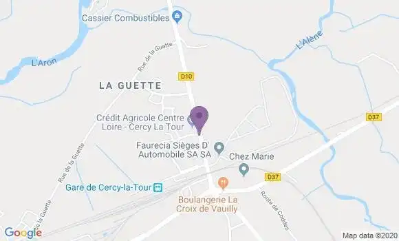 Localisation Crédit Agricole Agence de Cercy la Tour