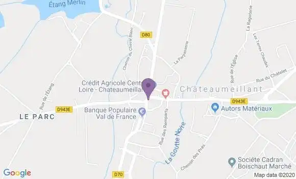 Localisation Crédit Agricole Agence de Châteaumeillant