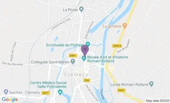 Localisation Crédit Agricole Agence de Clamecy