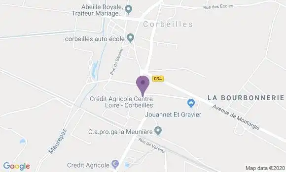 Localisation Crédit Agricole Agence de Corbeilles en Gâtinais