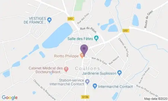 Localisation Crédit Agricole Agence de Coullons