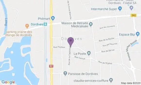 Localisation Crédit Agricole Agence de Dordives