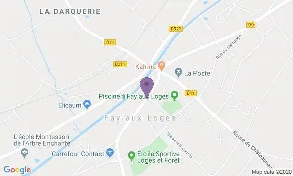 Localisation Crédit Agricole Agence de Fay aux Loges