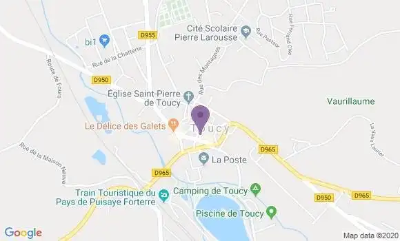 Localisation LCL Agence de Toucy