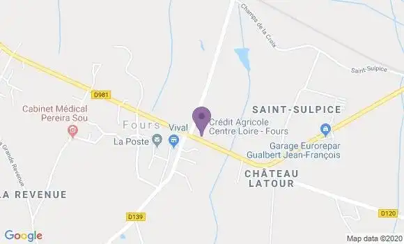 Localisation Crédit Agricole Agence de Fours