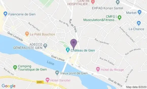 Localisation Crédit Agricole Agence de Gien