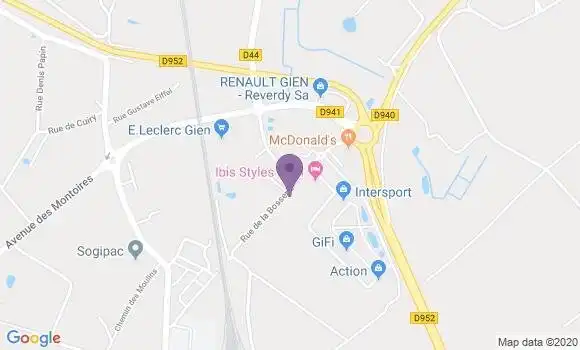Localisation Crédit Agricole Agence de Gien Val Sologne