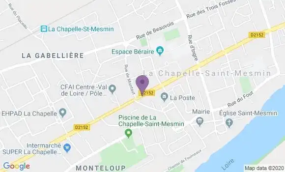 Localisation Crédit Agricole Agence de La Chapelle Saint Mesmin