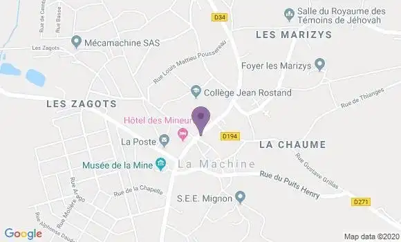 Localisation Crédit Agricole Agence de La Machine