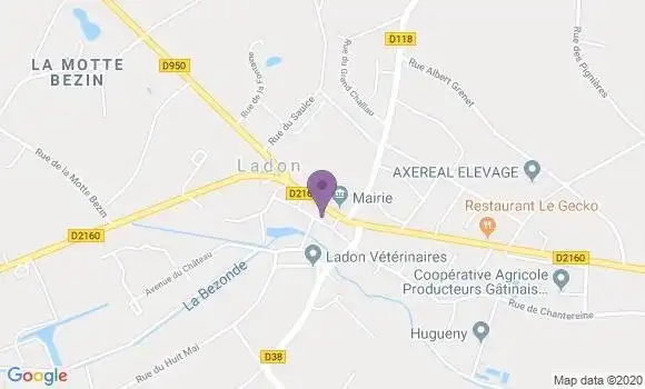 Localisation Crédit Agricole Agence de Ladon