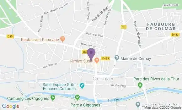 Localisation LCL Agence de Cernay
