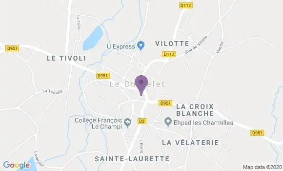 Localisation Crédit Agricole Agence de Le Châtelet en Berry