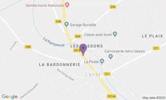 Localisation Crédit Agricole Agence de Levet