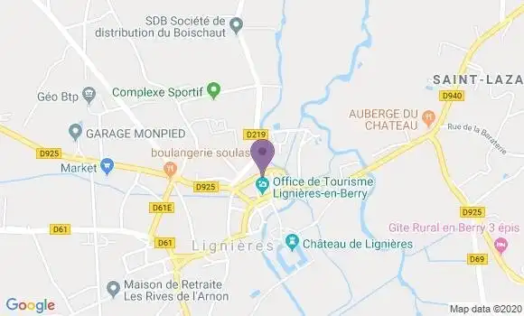 Localisation Crédit Agricole Agence de Lignières