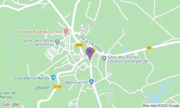 Localisation Crédit Agricole Agence de Lormes