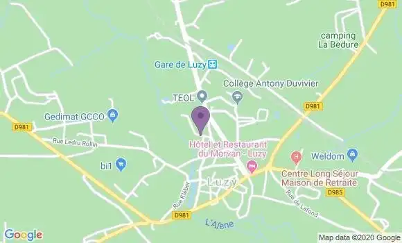 Localisation Crédit Agricole Agence de Luzy