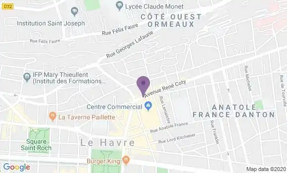 Localisation LCL Agence de Le Havre Coty