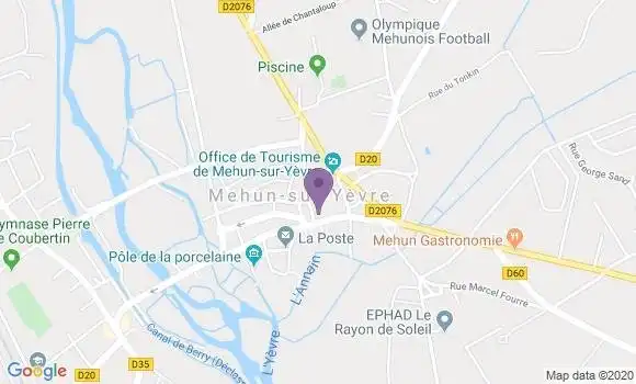 Localisation Crédit Agricole Agence de Mehun sur Yèvre