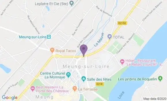 Localisation Crédit Agricole Agence de Meung sur Loire