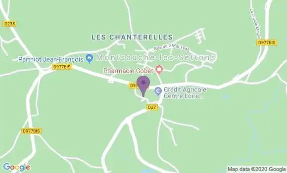 Localisation Crédit Agricole Agence de Montsauche les Settons