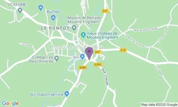 Localisation Crédit Agricole Agence de Moulins Engilbert