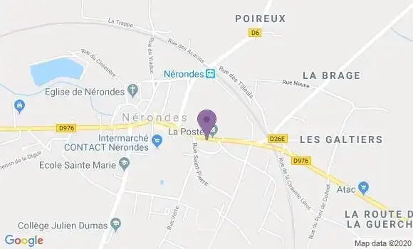 Localisation Crédit Agricole Agence de Nérondes