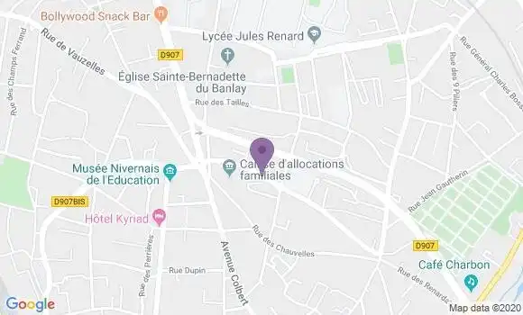 Localisation Crédit Agricole Agence de Nevers Banlay
