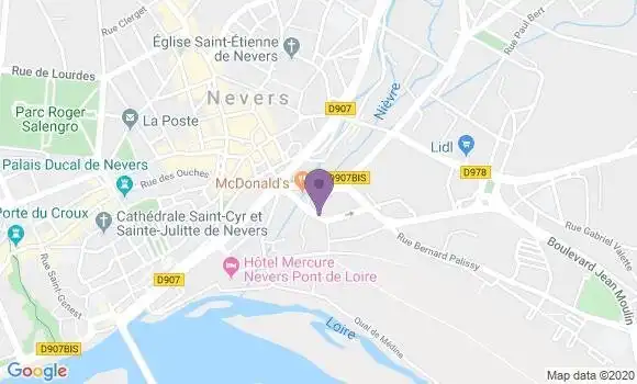 Localisation Crédit Agricole Agence de Nevers Maison de l