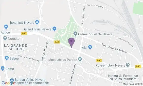 Localisation Crédit Agricole Agence de Nevers Montots