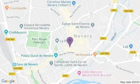Localisation Crédit Agricole Agence de Nevers Saint Martin