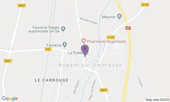 Localisation Crédit Agricole Agence de Nogent sur Vernisson