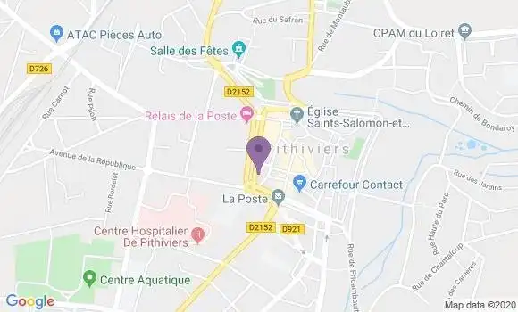 Localisation Crédit Agricole Agence de Pithiviers