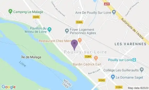 Localisation Crédit Agricole Agence de Pouilly sur Loire
