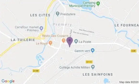 Localisation Crédit Agricole Agence de Prémery